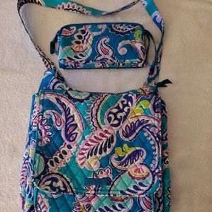 Vera Bradley Crossbody Mailbag and Wristlet